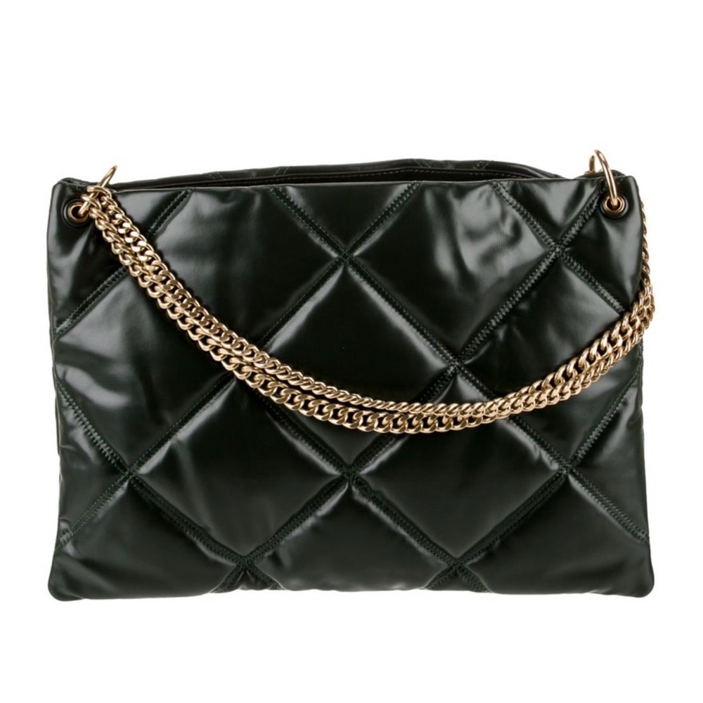 Tory Burch Dark Green Quilted Shoulder Bag - Picture 4 of 8